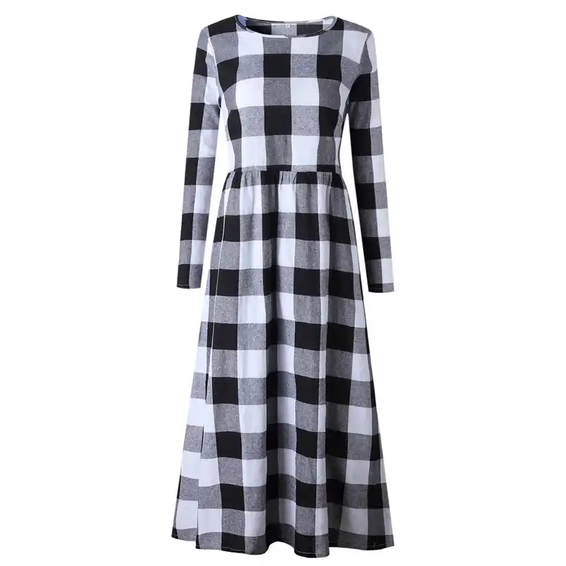 checkered dress long sleeve