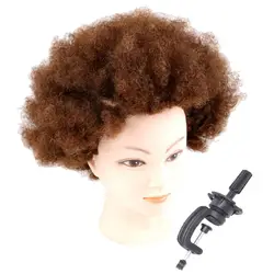Парикмахерский парикмахерский манекен с волосами тренировочная головка с держателем зажим L