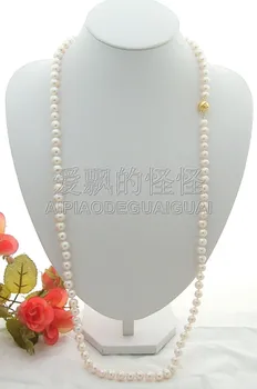 

N051118 34" 8-9mm White Pearl Long Necklace
