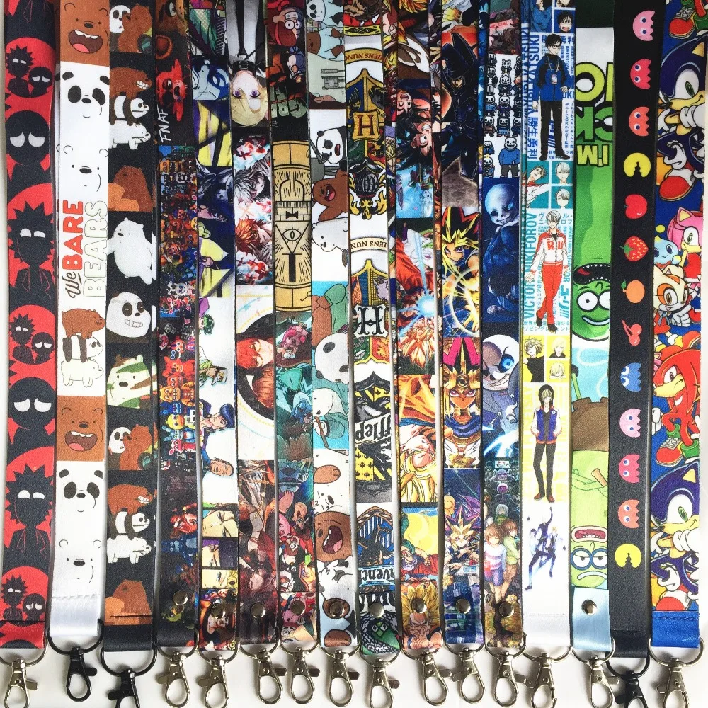 

Lot of anime superhero Gravity Falls key lanyard ID badge card holder keychain Neck straps for mobile phone Cosplay accessories