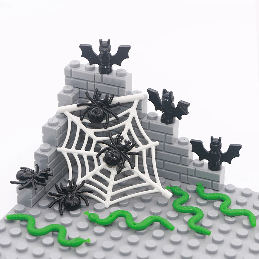 City Animal Building Blocks Bat Spider Web Snake Superhero Jungle Garden Park Zoo Friends MOC Bricks Toys Compatible LegoINGlys (5)