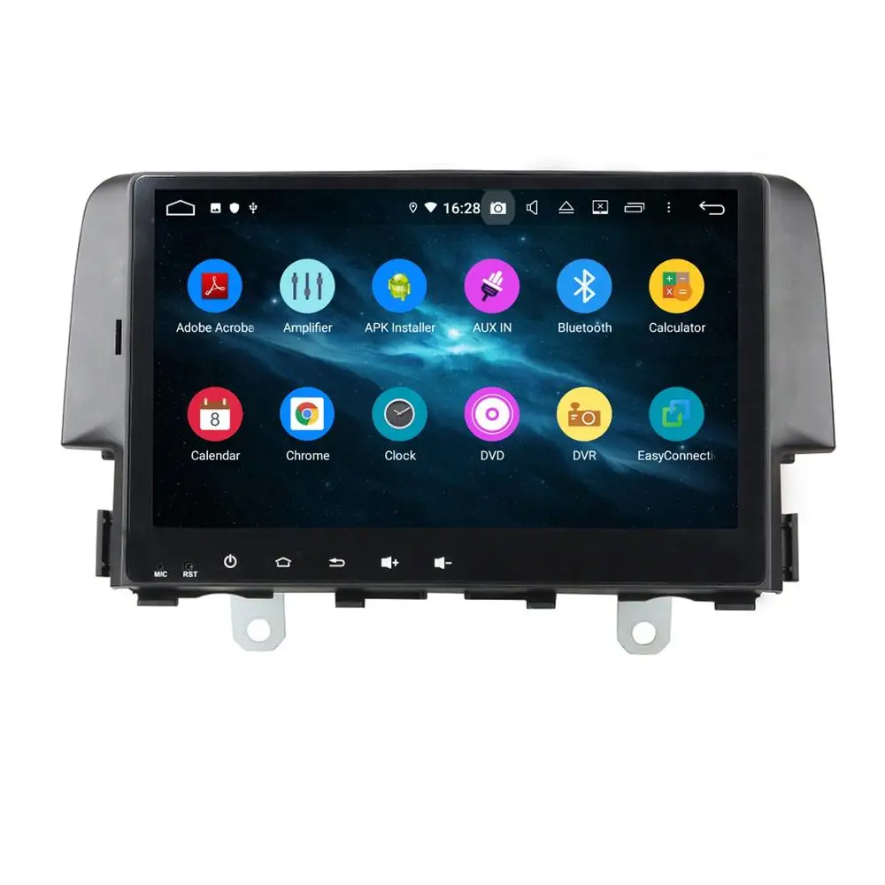 Top DSP Android 9.0 Octa Core 9" Car Radio DVD GPS for Honda Civic 2016 4GB RAM Bluetooth 4.2 WIFI USB Mirror-link 1024*600 2