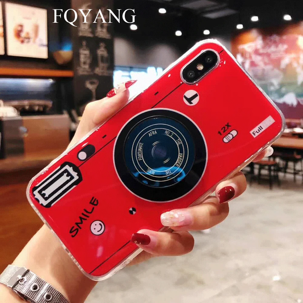 FQYANG 3D старинная камера Чехол для iPhone X XS Max чехол IPhone8 7 6 6S Plus Силиконовая задняя