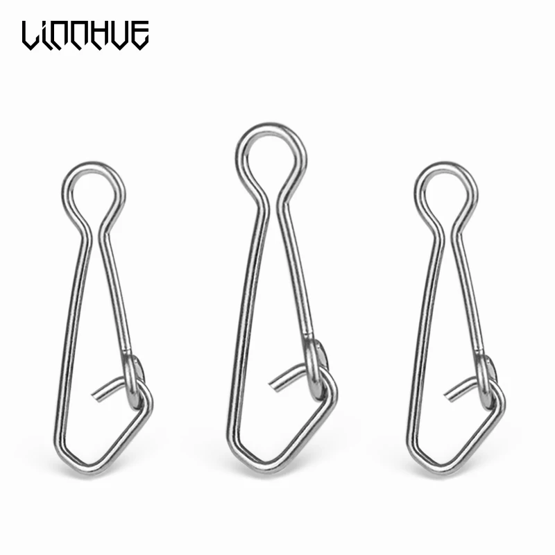 

LINNHUE Fish swivel snap 30pcs/box 00# 0# 1# 2# 3# 4# Copper alloy swivel snap stainless steel fishing snap fish snap tackle pin