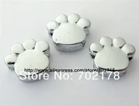wholesales 50pcs 8mm paw solid zinc alloy Slide Charms DIY accessory Fit 8mm Pet Dog Cat Tag Collar Wristband free shipping