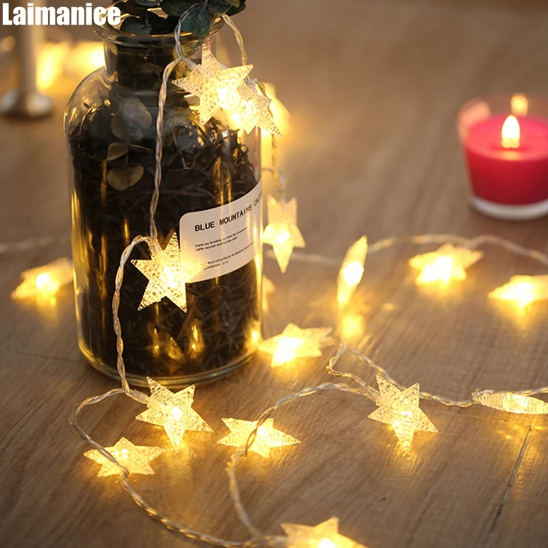 

Multi-Color 2M/3M/4M/5M/10M/20M Star Battery string lights led Christmas holiday Wedding new year party decoration fairy lamp