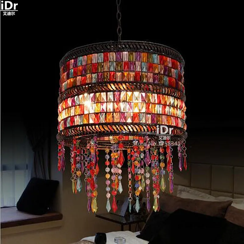 Thai glass lamp Jane European pastoral living room lamp bedroom lamp restaurant decorated Pendant Lights wwy