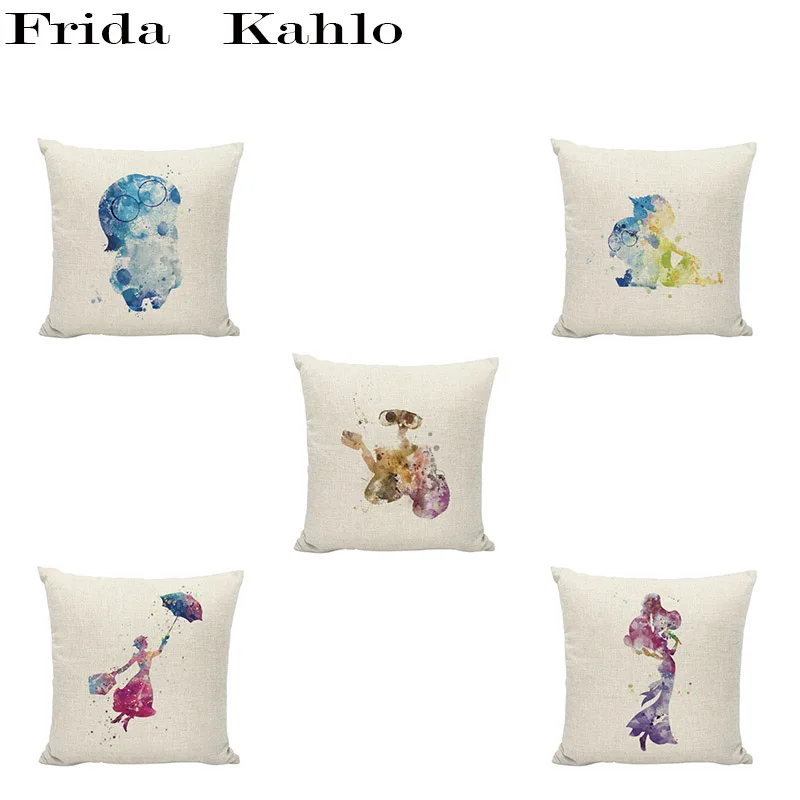 

Warm Cartoon Pattern Cushion Set 45*45 CM Cute Robot Princess Dinosaur Ninja Turtle Castle Warm Style Pillowcase Home Decoration