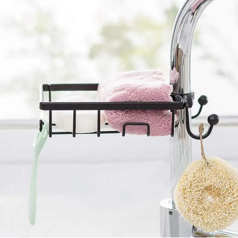 Kitchen Faucet Rack Wrought Iron Rag Sponge Drain Rack Sink Free