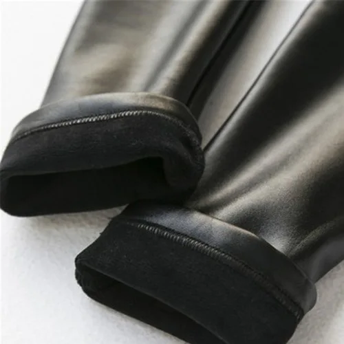 Новинка 2017 зимние женские сексуальные утепленные леггинсы из искусственной кожи