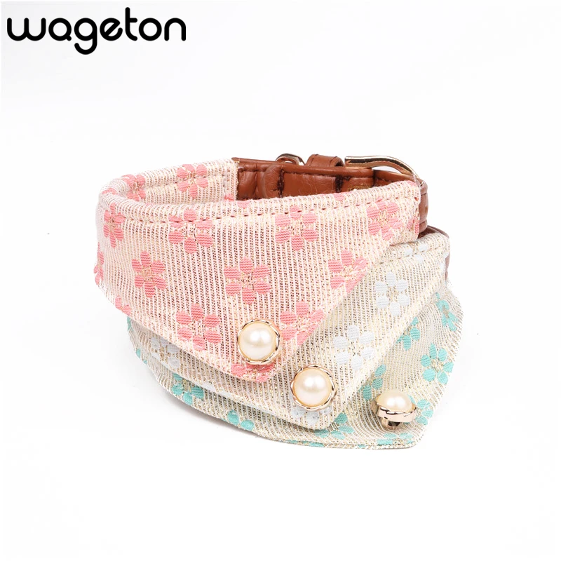 Wageton цветочный треугольный бандажный ошейник для собаки Регулируемый платок