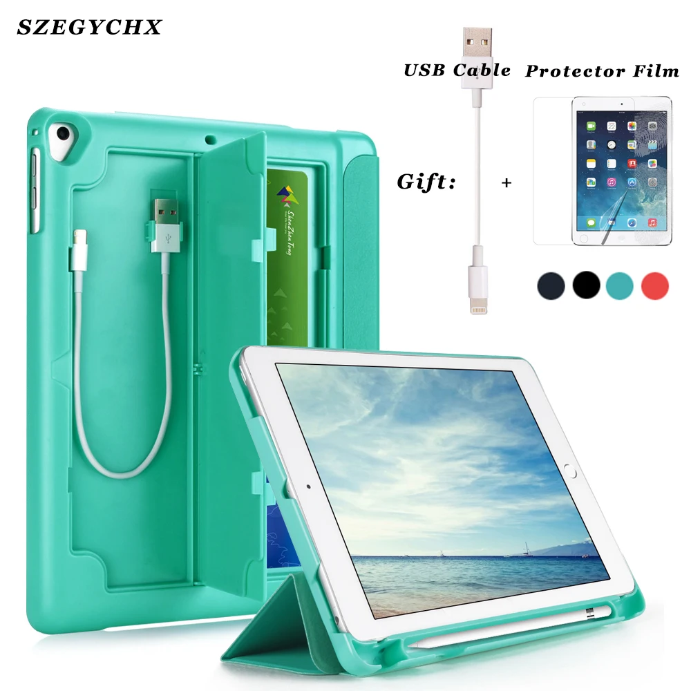 Чехол с держателем карандашом для нового iPad 9 7 дюйма 2017 2018 A1893 A1954 умный чехол