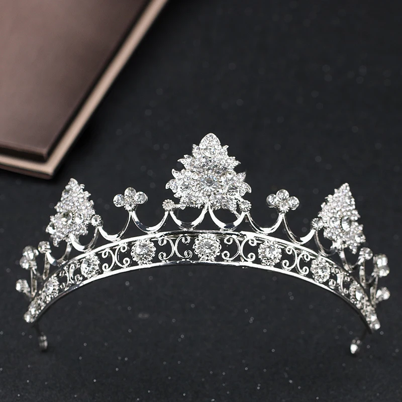 

Fashion Silver Tiaras And Crown Crystal Princess Bridal Wedding Decoration Headpiece Wedding Hair Accessories Jewelry For Women