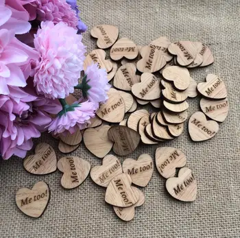 

300pcs "Me too!" Letter Wooden Button Beads For Table Ornaments Wedding Decoration Photography Props