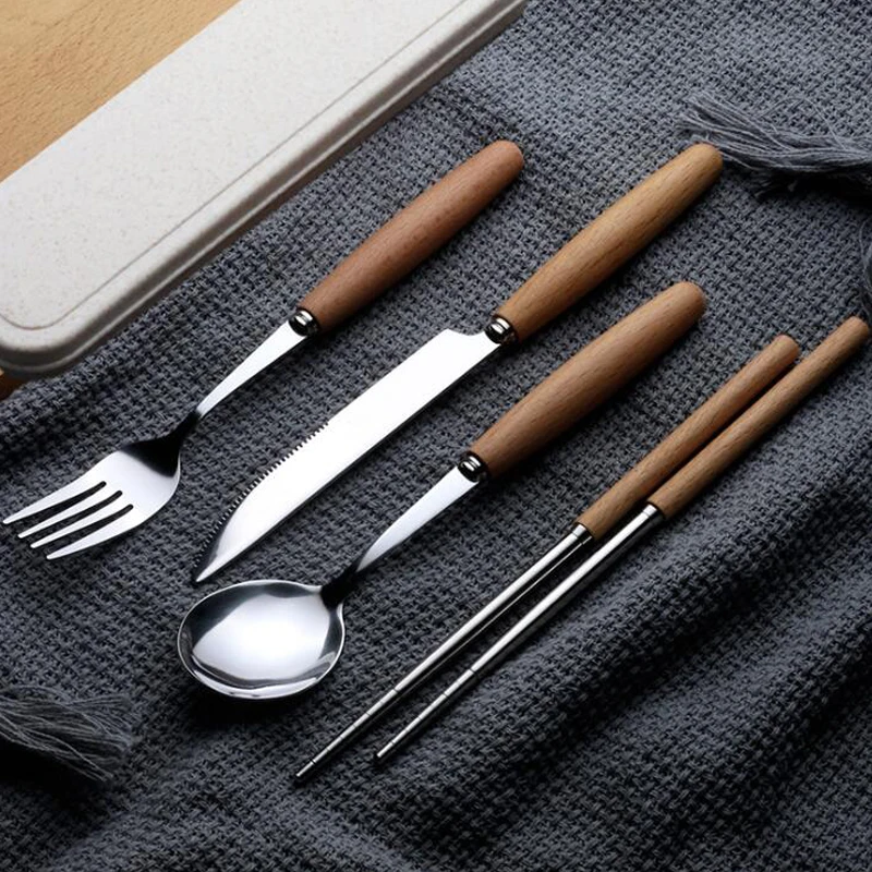 

5 Pcs/SET Stainless Steel Flatware Sets Dinner Fork Spoon Luxurious Mirror Polishing Silverware Utensils For Western Dessert Spo