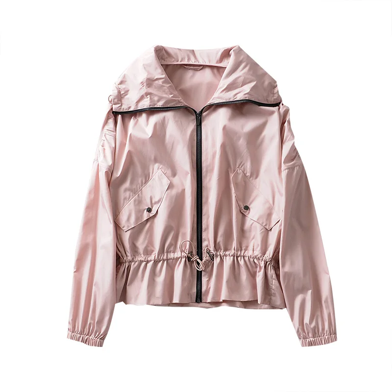 Bella philosophy Solid Pocets куртка пальто для женщин мода воротник с лацканами шнурок Свободная Женская Верхняя одежда Повседневная Casaco Femme - Цвет: pink