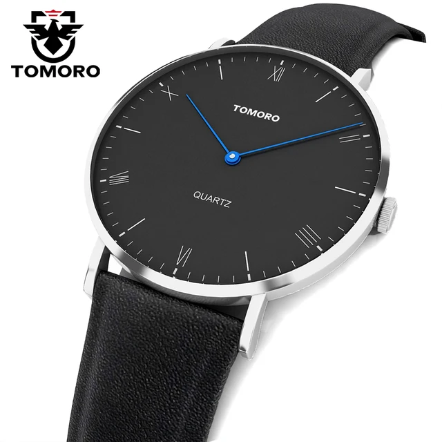TOMORO Super Slim Minimalist Casual Watches Genuine Leather Analog Japan Quartz TOMORO Super Slim Minimalist Casual Watches Genuine Leather Analog Japan Quartz