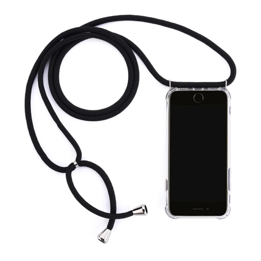 

Cheaper Protective Case Phone Transparent Soft TPU Phone Case with 1.5M Necklace Cord Ropes For iPhone 7/8 iPhone 7 Plus 8 Plus