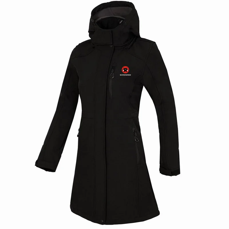 Scriosdh зимняя женская куртка из флиса мягкая оболочка ветрозащитная длинная куртка для альпинизма Водонепроницаемая Антистатическая Женская куртка