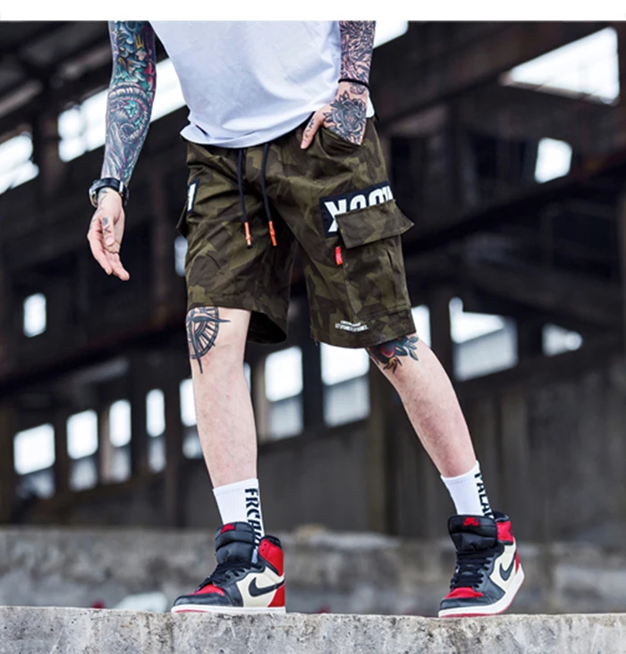 Efungal летние по колено для бегунов камуфляжные принт мужские шорты Карго Harajuku уличной моды шаровары Стиль в стиле «хип-хоп» и шорты
