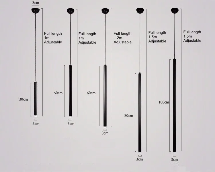 Диммируемая Подвесная лампа современная кухонная лампа столовая Бар Магазин счетчиков труба кулон вниз труба светодиодный светильник s офис Точечный светильник 3 см
