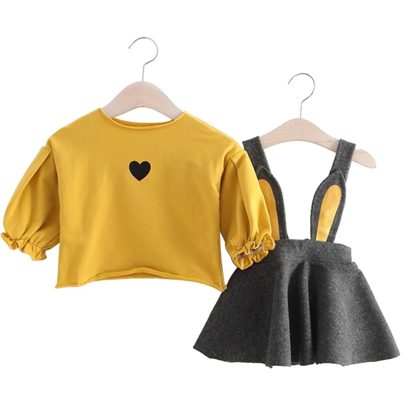

Autumn Winter Baby Girl Clothes Set Newborn Tops+Bebe Dress 2 pc Suit Cotton Baby Outfit Rabbit Print Infant Girl Clothing