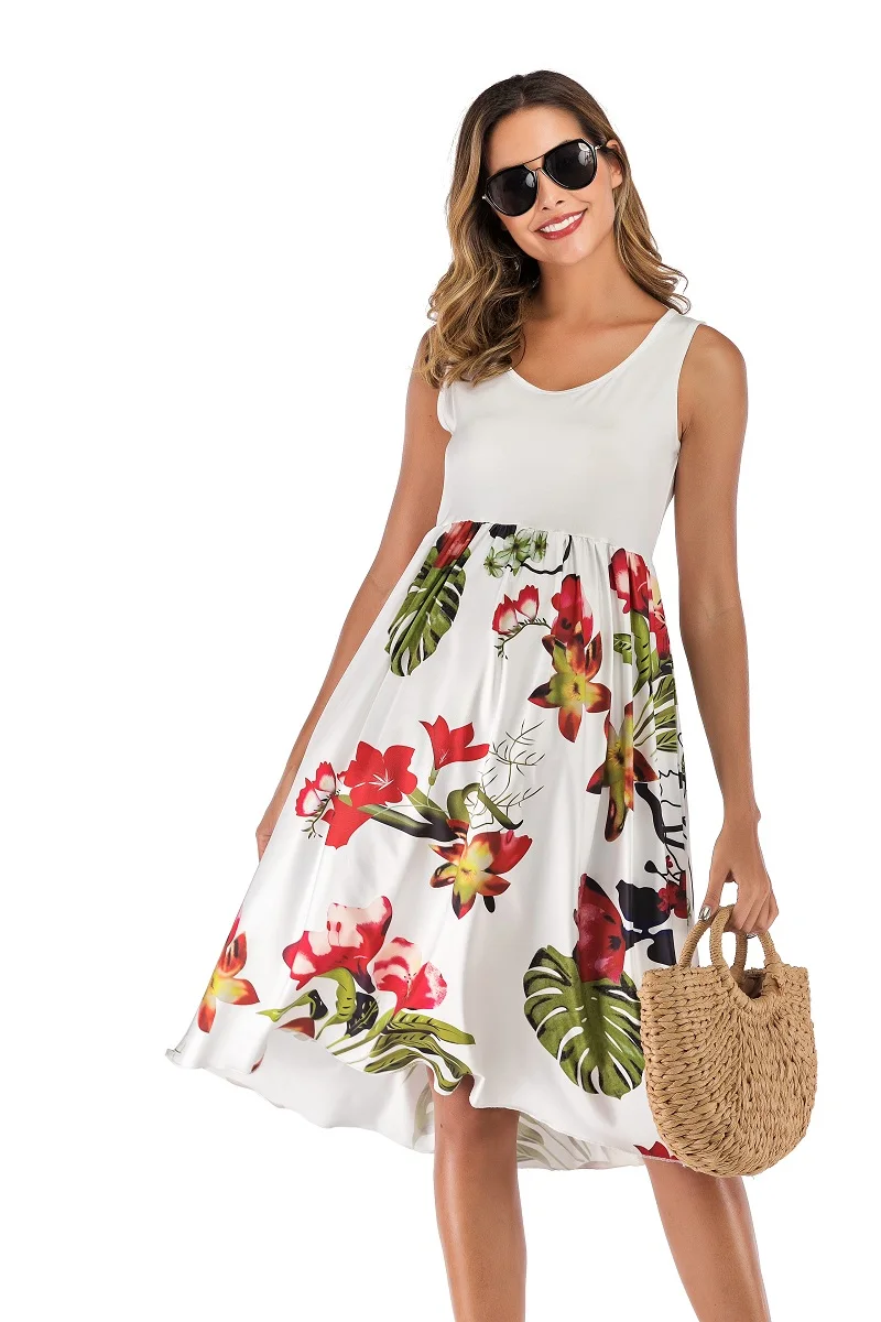 European and American women's cross deep V-neck belt waist seven-point sleeve pregnancy skirt European and American style fashio