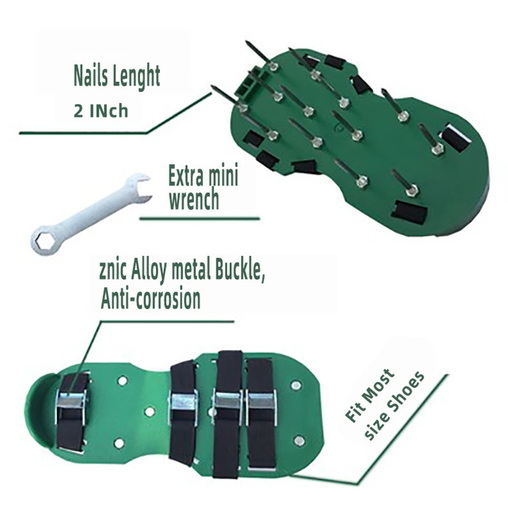 Газона обувь регулируемый плечевой ремень с шипами аэрации газон сандалии Дачная обувь для любого размера Для мужчин и Для женщин включает в себя ключ, дюймовый стандарт