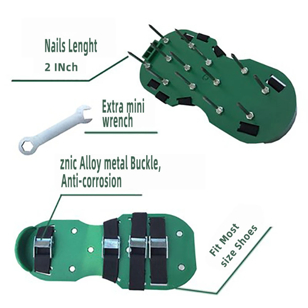  Lawn Aerator Shoes Adjustable Straps Spiked Aerating Lawn Sandals Garden Shoes For All Feet Sizes M