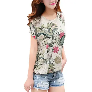 

EFINNY Floral Print Women's Blouses ladies Shirts Summer Tops Casual Plus Size blouse shirt fashion korean 2017 new blusas