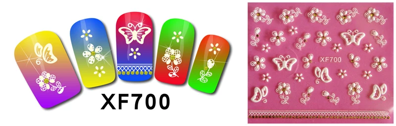 Дешевые украшения для дизайна ногтей кружевные наклейки для ногтей задний клей 3D Цветочные наклейки вырезные наклейки для ногтей для Советы красоты DIY