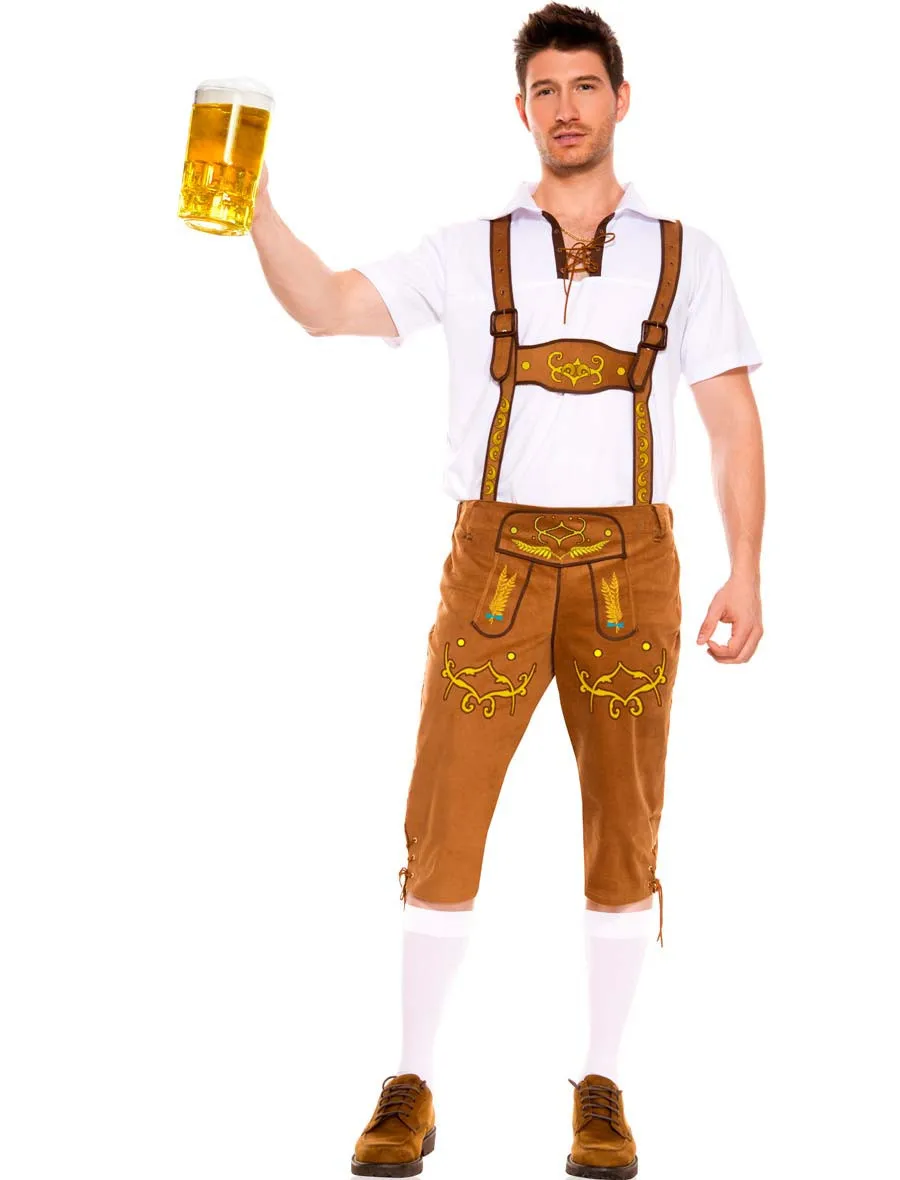 Мужские октоверфестные костюмы bavaran Beer Party Lederhosen топ для взрослых мужчин большой