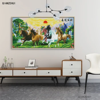 

QIANZEHUI,Needlework,DIY greeting pine Cross stitch ,landscape Sets For Embroidery kits Cross-Stitching,Wall Home Decro