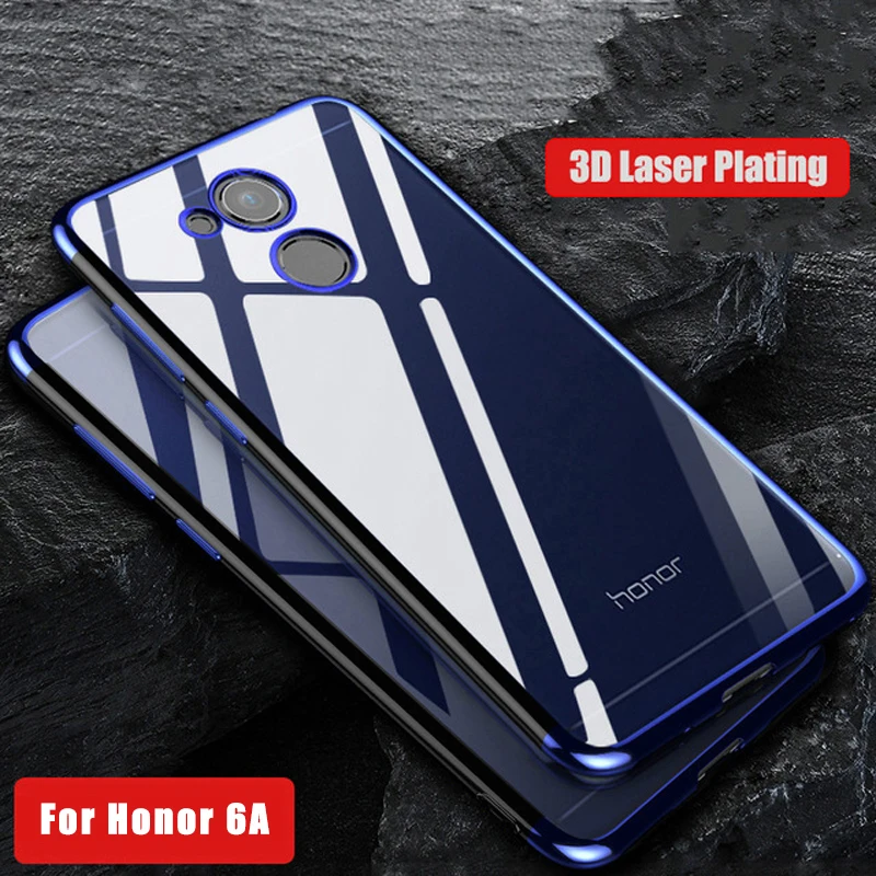 

Luxury Case For Huawei Honor 6A Case Clear TPU Transparent Plating Cover Bumper Soft Silicone Cover For Huawei Honor 6A Case
