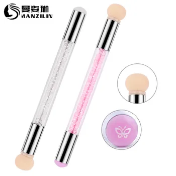 

Cross-border Special Nail Print Seal Pen With Diamond Smudge Print Pen Mini Print Tool Sponge Silicone Pen