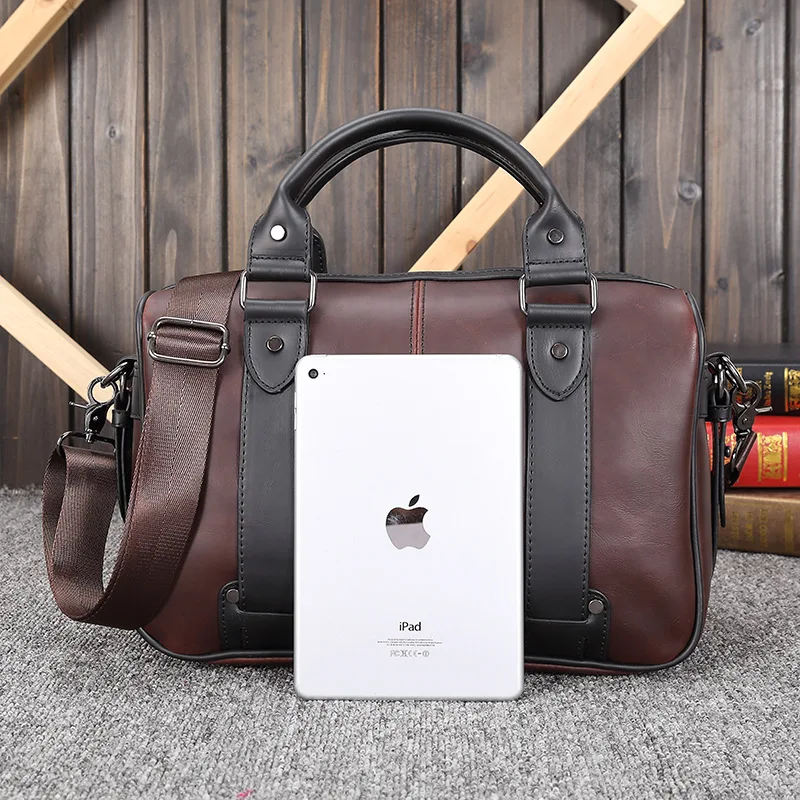 GUMST Новый искусственная кожа Crazy Horse ноутбука Портфели бизнес для мужчин Винтаж портфель на плечо сумки