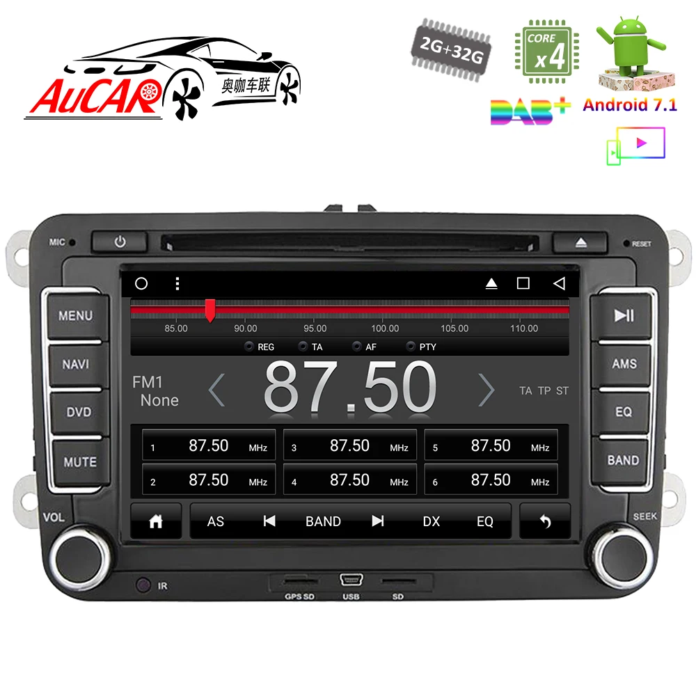 Excellent Android 8.1 7" 2 din Car radio GPS Navigation Player for VW Universal Jetta Bora Passat Golf Bluetooth GPS Radio WIFI 4G Stereo 1