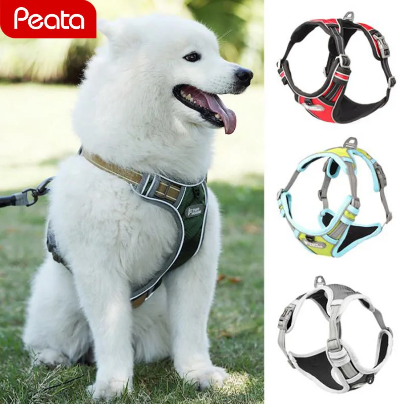 

Dog Vest Reflective NO Pull Handle Control Clothes Night Safety Visibility Dogs Vests Breathable Harness Outdoor Hiking Walk Y