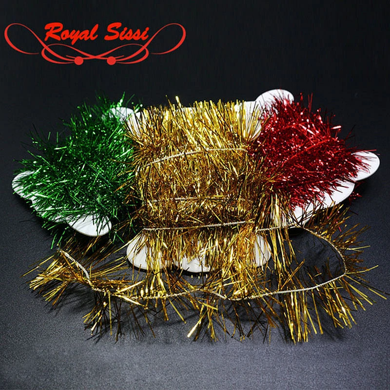 Royal Sissi 6Colors 4cmwide fly tying cactus Tinsel Chenille yarn Flash flashabou floss strips saltwater bass fly tying material