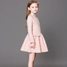 Платье с длинными рукавами для девочек; сезон осень-зима; платье принцессы; Новинка; большое детское утепленное платье в европейском и американском стиле