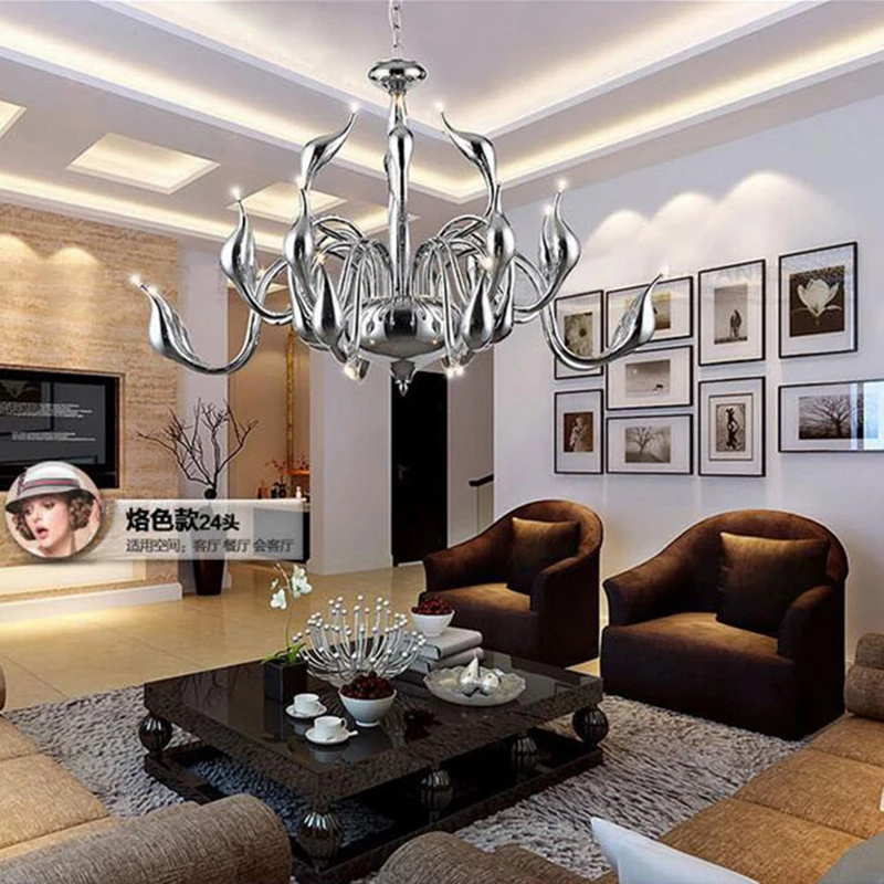 Art Deco Europese Kaars Kristal LED Zwaan Kroonluchters Plafond ... Art Deco Europese Kaars Kristal LED Zwaan Kroonluchters Plafond ...