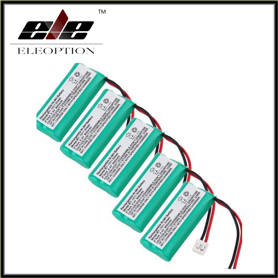 Eleoption New 5 PCS 2.4V 800mAh Ni MH Cordless Phone Battery for Uniden
