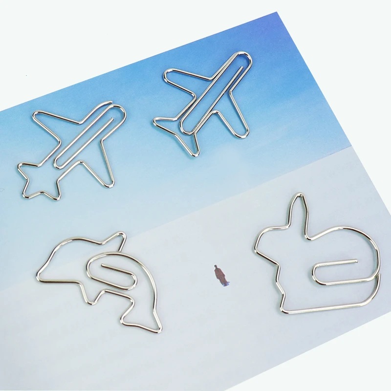 Пачка в форме дельфина 4 шт. металлический материал скрепки простой формы золото