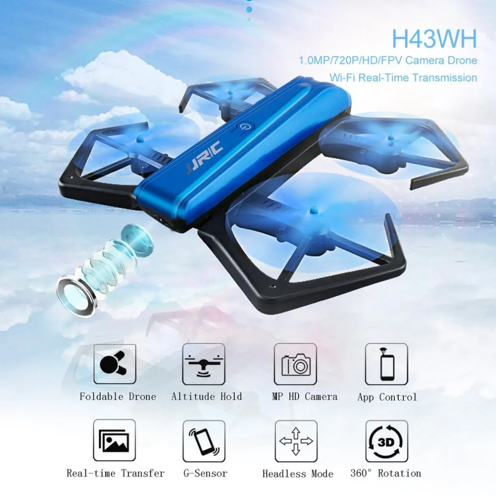 

JJRC-H43 Mini Foldable RC Drone with 720p HD Camera One Key WIFI FPV RC Quadcopter Helicopter Remote Control Toys for Kids