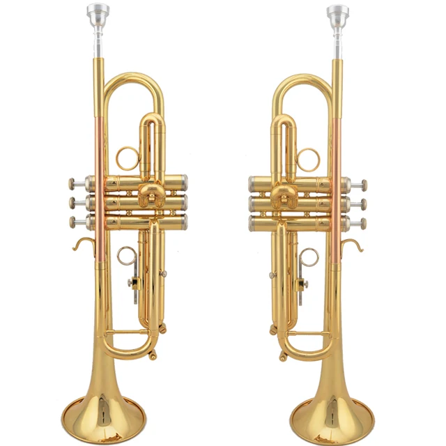 Cheap Professional Jazzor trumpet JZTR-2008, gold trumpet with mouthpiece Bb trompete wind musical instruments/ corneta/ trompeta