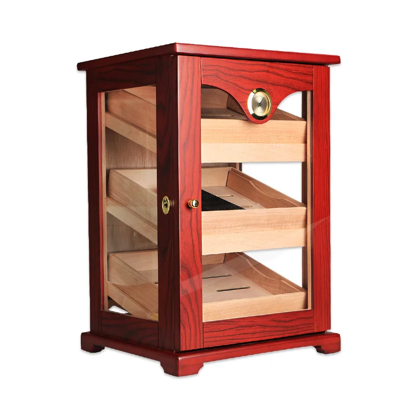 High end Cigar Humidor 3 Cedar wood Lined Trays Display Desktop