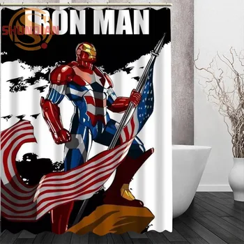 

iron man art Shower Curtain Eco-friendly Modern Fabric polyester Custom Bath Curtains Home Decor Curtains