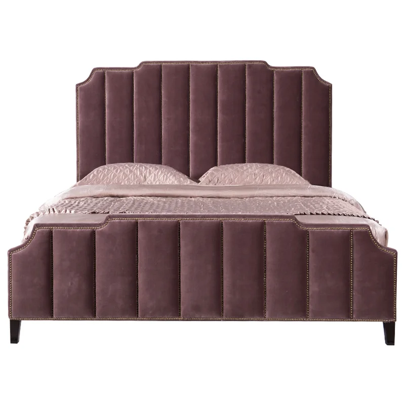 Cama estofada, rainha cama de casal estilo francês couro estofados cama móveis para casa