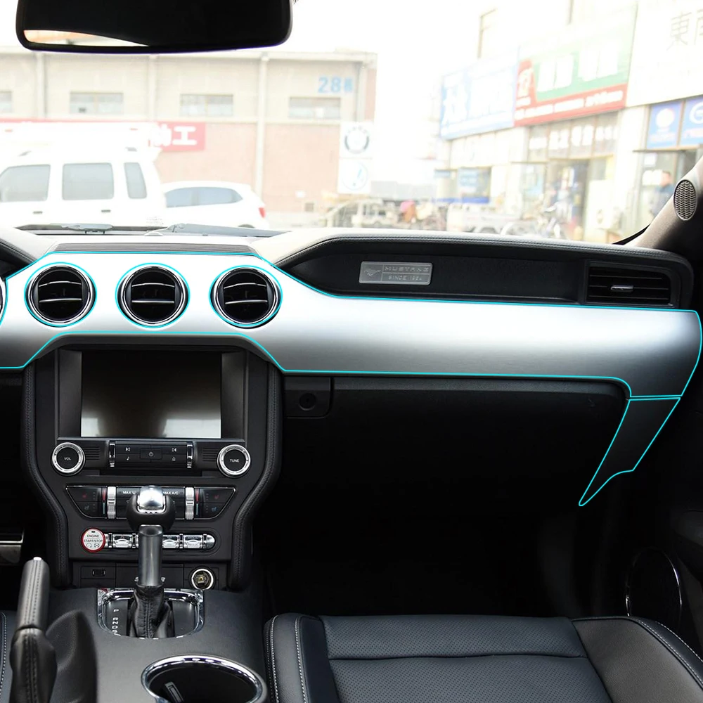 

Car Interior Central Control Console Gear Shift Panel Bra Kit Invisible Protective Film for Ford Mustang 2017 Accessories