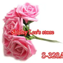 72 пучка = 432 Сказочный(6 см) большой блестящий ПЕНА РОЗА букет, свадебный букет